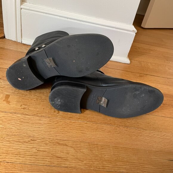 Rag & Bone Slayton Moto Boot in Black Burnished Leather Size 39.5 - Picture 5 of 7